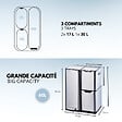 KITCHEN MOVE - Poubelle pédale tri sélectif HAJA argent 60L - vignette