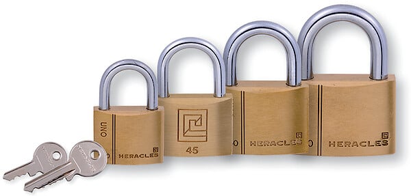 HERACLES - Cadenas standard laiton UNO 40mm s'entrouvrant anse en U - HERACLES - I-CAD40MV - large