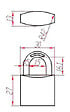 HERACLES - Cadenas standard laiton UNO 30mm s'entrouvrant anse en U - HERACLES - I-CAD30MV - vignette