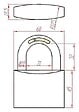 HERACLES - Cadenas standard laiton UNO 60mm s'entrouvrant anse en U - HERACLES - I-CAD60MV - vignette