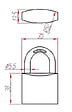 HERACLES - Cadenas standard laiton UNO 35mm s'entrouvrant anse en U - HERACLES - I-CAD35MV - vignette