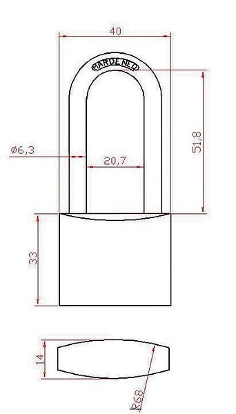 HERACLES - Cadenas anse haute LONGO longueur 40mm - HERACLES - I-CAD-L40 - large