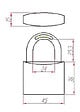 HERACLES - Cadenas standard laiton UNO 45mm s'entrouvrant anse en U - HERACLES - I-CAD45MV - vignette