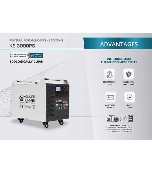 KONNER SOHNEN - Centrale électrique portable, 3000W - Könner  Söhnen KS 3000PS - large
