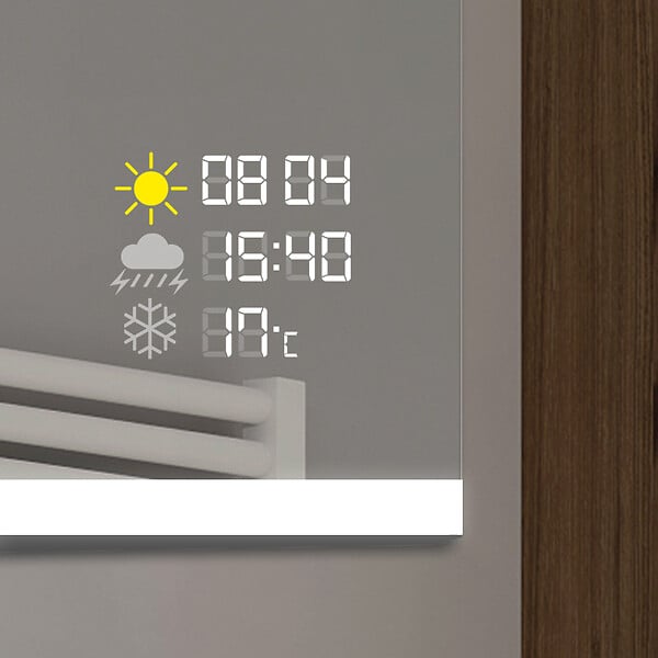 MP GLASS - Miroir LED connecté Broadway - Argent - 70x80cm - large