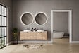 MP GLASS - Miroir LED rond aluminium Céleste - Doré brossé - Diam.80cm - vignette