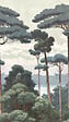 AS CREATION - Papier peint panoramique Pins Parasol - Aquarelle bleu - H.2.8xL.1.59m - vignette