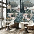 AS CREATION - Papier peint panoramique Jardin Toscane Pastel - H.280xL.159 - vignette