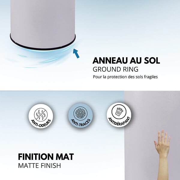 KITCHEN MOVE - Poubelle automatique inox SOHO blanc 42L - large
