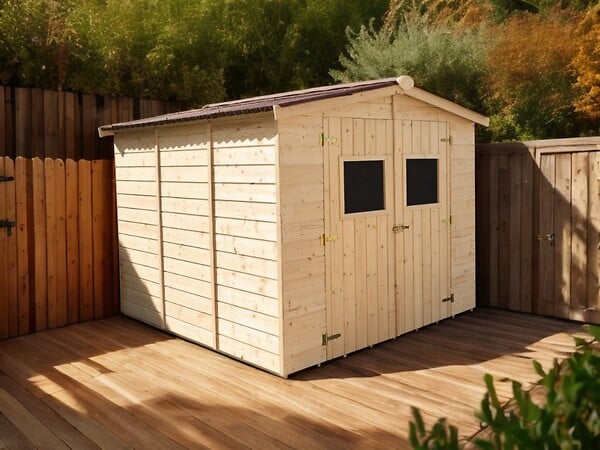 HABRITA - Abri de jardin - Bois - 16mm - 5.60m2 - large