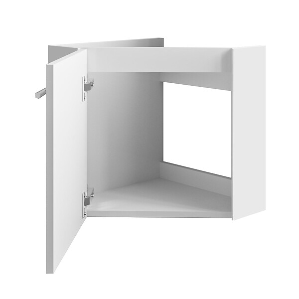 AICA SANITAIRE - AICA Meuble de salle de bain 40cm avec tiroir, meuble d'angle suspendu Blanc - large