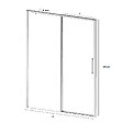 KASSANDRA - Paroi de douche fixe + porte coulissante DELTA blanc mat 164-166.6 cm - vignette