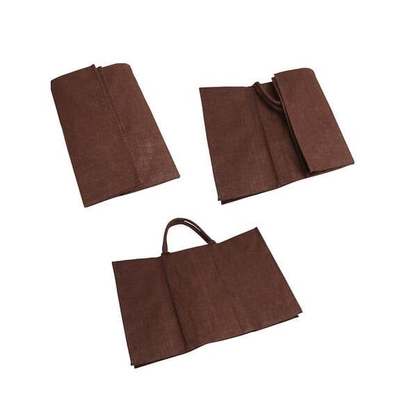 AUBRY GASPARD - Panier à Bûches Jute Plastifiée Marron - SBU1070 - large