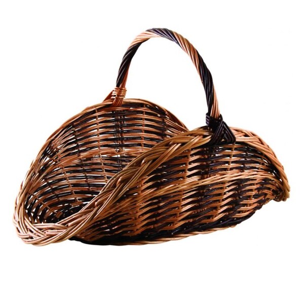 AUBRY GASPARD - Panier à Bûches En Osier Brut & Buff Marron - PBU1090 - large