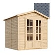 TIMBELA - Cabane en bois avec plancher, avec bardeaux bitumineux couleur l233xP222xH233cm - M351FB+H351FBGREY - vignette