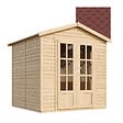 TIMBELA - Cabane en bois avec plancher, avec bardeaux bitumineux couleur l233xP222xH233cm - TIMBELA M351FB+H351FBRED - vignette