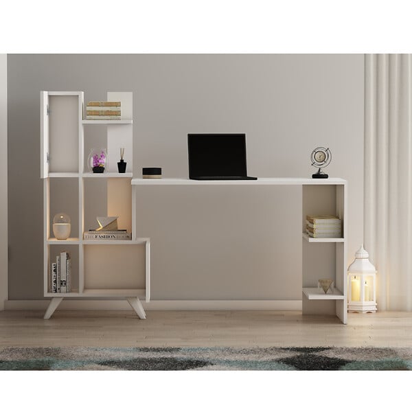 CONCEPT USINE - Bureau contemporain 9 rangements - blanc KUHMO $ - large