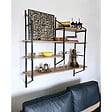 CONCEPT USINE - Etagère murale design en métal - 4 rangements - bois et noir YOMI - vignette