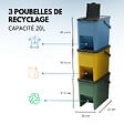 KITCHEN MOVE - 3 poubelle tri Sélectif BERGEN vert bleu jaune 3x20L - vignette