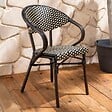 OVIALA - Fauteuil de terrasse bistrot parisien en aluminium noir - Levallois - vignette