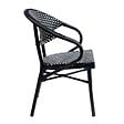 OVIALA - Fauteuil de terrasse bistrot parisien en aluminium noir - Levallois - vignette