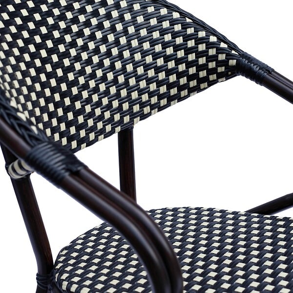 OVIALA - Fauteuil de terrasse bistrot parisien en aluminium noir - Levallois - large