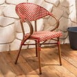 OVIALA - Fauteuil de terrasse bistrot parisien en aluminium rouge - Levallois - vignette