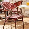 OVIALA - Fauteuil de terrasse bistrot parisien en aluminium rouge - Levallois - vignette