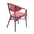 OVIALA - Fauteuil de terrasse bistrot parisien en aluminium rouge - Levallois - vignette