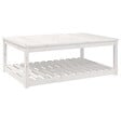 VIDAXL - vidaXL Table de jardin blanc 121x82,5x45 cm bois massif de pin - vignette