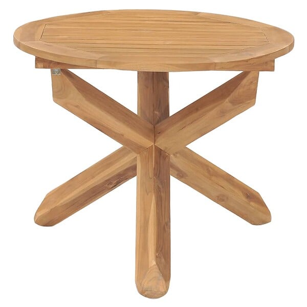 VIDAXL - vidaXL Table à dîner de jardin Ø90x75 cm Bois de teck massif - large