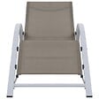 VIDAXL - vidaXL Chaises longues lot de 2 avec table Aluminium Taupe - vignette