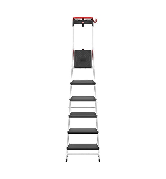 HAILO - Escabeau de sécurité pliable en aluminium 6 marches larges Hailo L100 - large