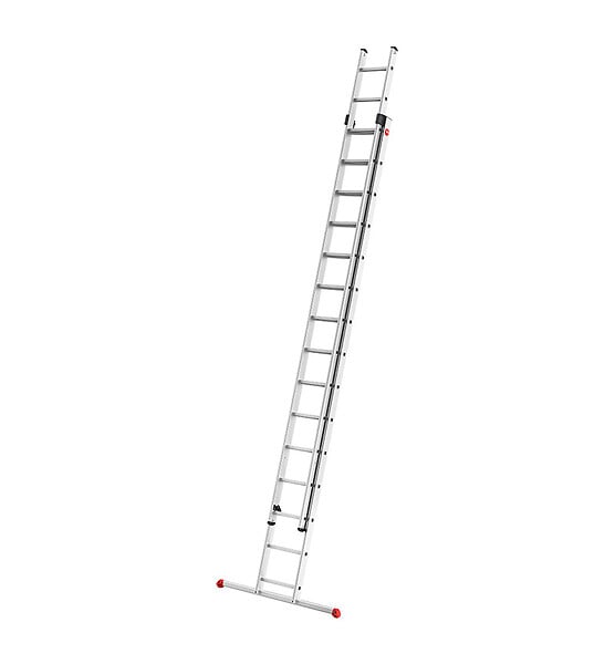 HAILO - Echelle coulissante à  main 2 plans 2x15 échelons en aluminium 7,6m/8,4m Hailo ProfiStep Duo - large
