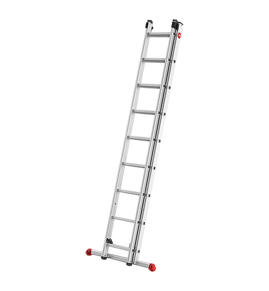 HAILO - Echelle coulissante à main 2 plans 2x9 échelons 4,2m/5,15m en aluminium Hailo ProfiStep Duo - large