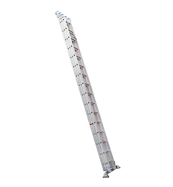 HAILO - Echelle coulissante à  corde professionnelle 3 plans 3x16 échelons 10,8m/11,1m en alu Hailo Trio - large
