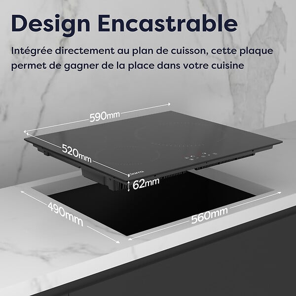 CIARRA - Plaque de cuission induction 3 foyer 59CM 5600W CABBIH3-A - large