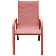 HAPPY GARDEN - Lot de 6 chaises MARBELLA en textilène terracotta - aluminium terracotta - vignette