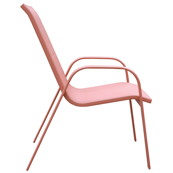 HAPPY GARDEN - Lot de 8 chaises MARBELLA en textilène terracotta - aluminium terracotta - large