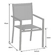 HAPPY GARDEN - Lot de 6 chaises en aluminium vert sauge - textilène vert sauge - vignette