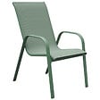 HAPPY GARDEN - Lot de 4 chaises MARBELLA en textilène vert sauge - aluminium vert sauge - vignette