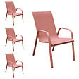 HAPPY GARDEN - Lot de 4 chaises MARBELLA en textilène terracotta - aluminium terracotta - vignette