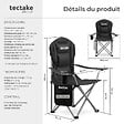 TECTAKE - Chaise de camping rembourrée pliable MTX noir - vignette