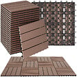 TECTAKE - Lot de dalles de terrasse TEGULAS en WPC aspect bois marron - vignette
