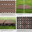 TECTAKE - Lot de dalles de terrasse TEGULAS en WPC aspect bois marron - vignette