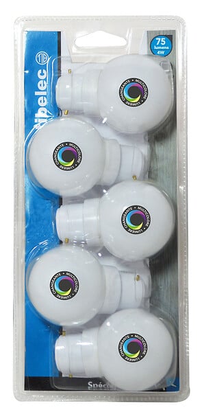 TIBELEC - Pack 5 spheriques led rvb changeante 4w b22. - large