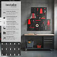 TECTAKE - Panneau perforé JONAH avec crochets et supports noir/rouge - vignette