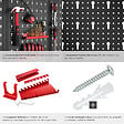 TECTAKE - Panneau perforé JONAH avec crochets et supports noir/rouge - vignette