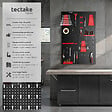 TECTAKE - Panneau perforé JONAH avec crochets et supports noir/rouge - vignette