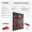 TECTAKE - Panneau perforé JONAH avec crochets et supports noir/rouge - vignette
